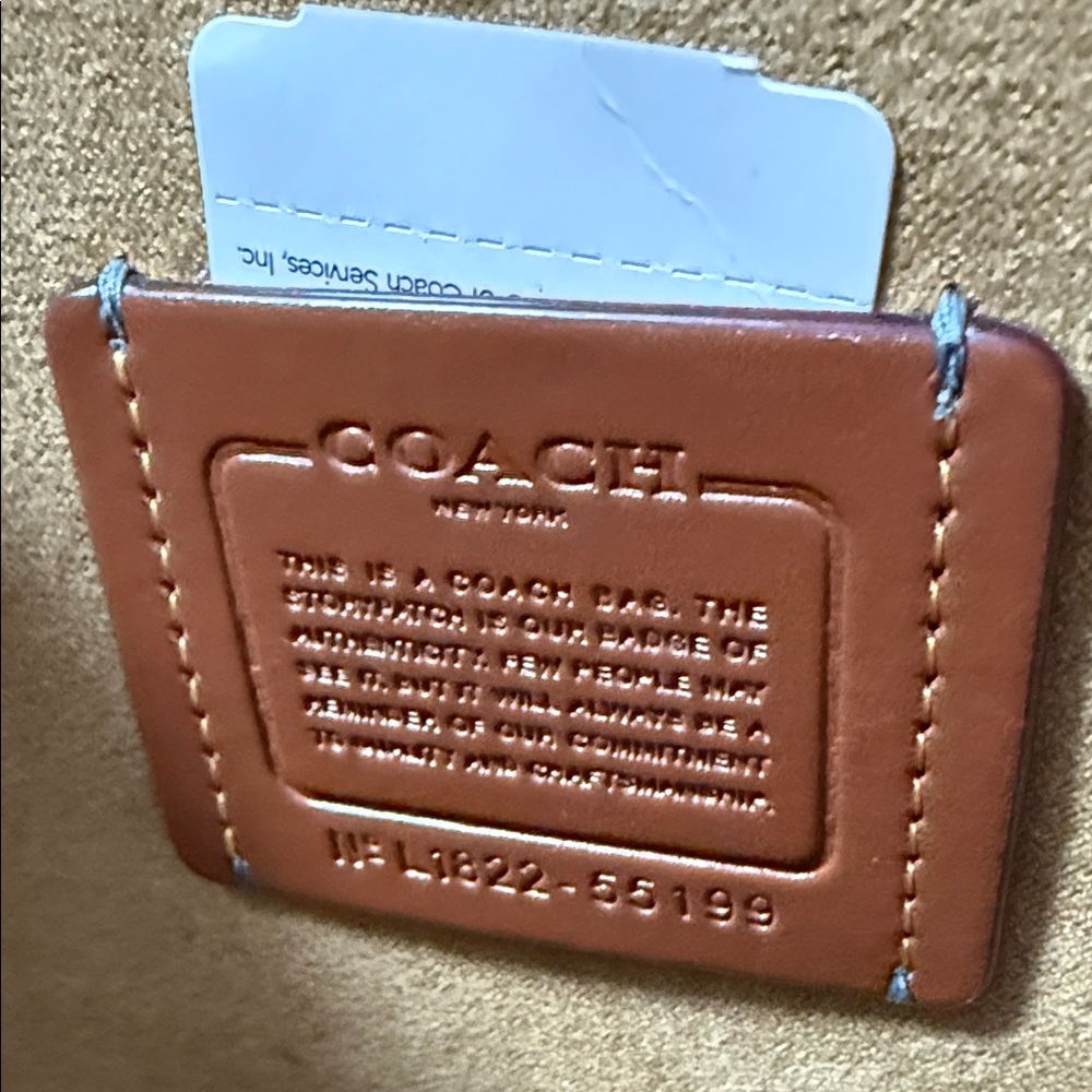 Coach Dark Teal Leather Tote - Picture 6 of 7